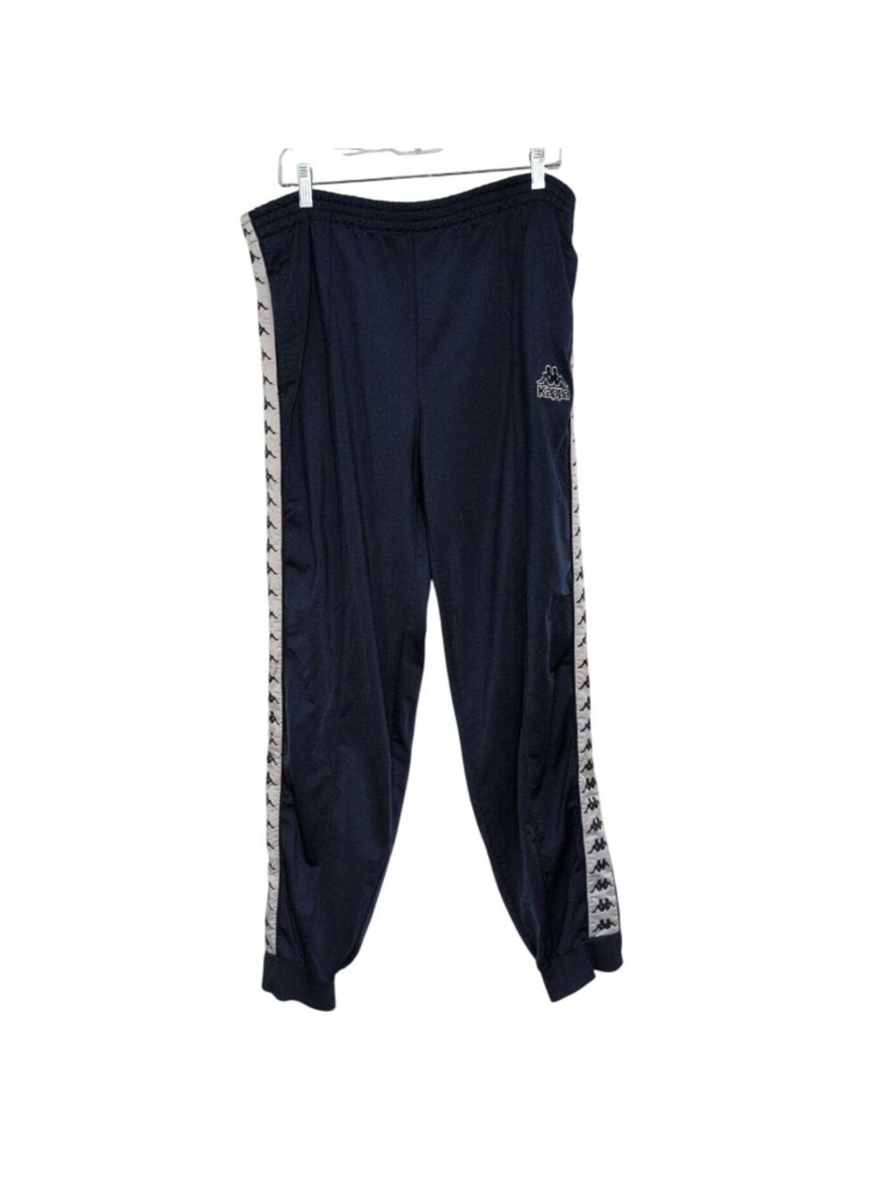 Vintage Kappa Ankle Zip Track Pants Mens Size XL Navy Blue Logo Tape Athletic